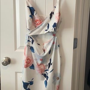 White pink and blue size small flower dress